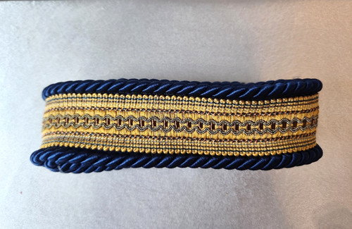 Gold braid trim with blue - with, cord