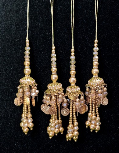 Bridal golden beaded latkan - latkan, 1