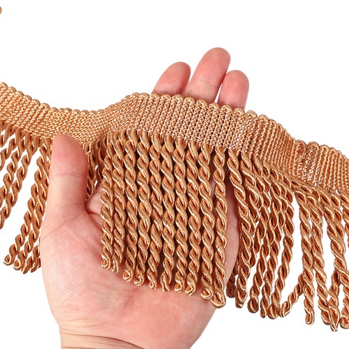 Bronze gold fringe trim - bronze,
